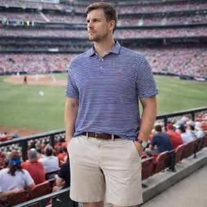 POLO Ralph Lauren Navy & White Striped Polo Shirt | Classic Pony | Classic Fit